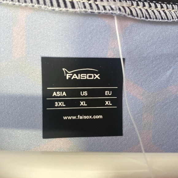 FAISOX UPF50+ Lure Fishing Jersey Ice Silk Half Stand Collar Long Sleeve Size XL - Picture 10 of 13